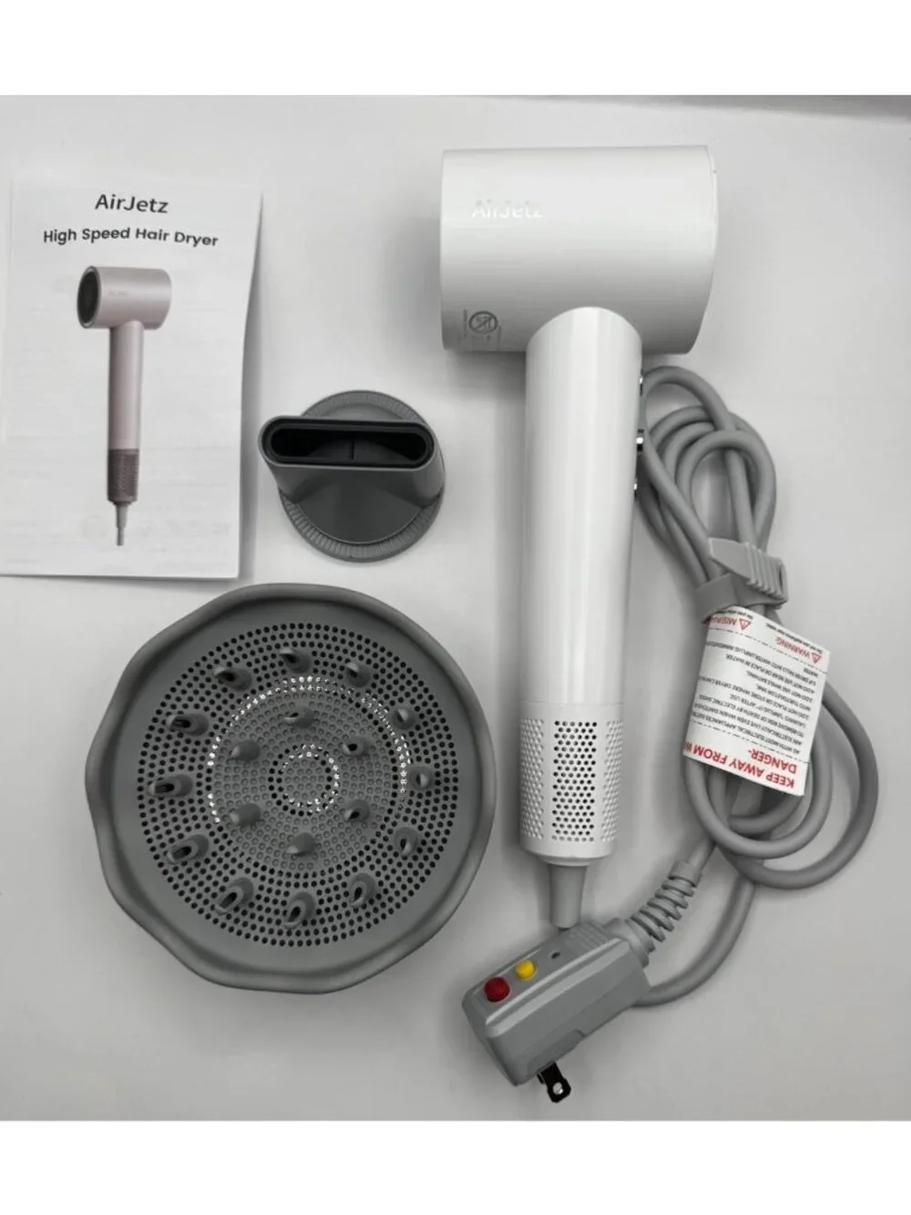High Speed Ionic Technology Blow Dryer Fast Drying No Frizz Healthier Hair White